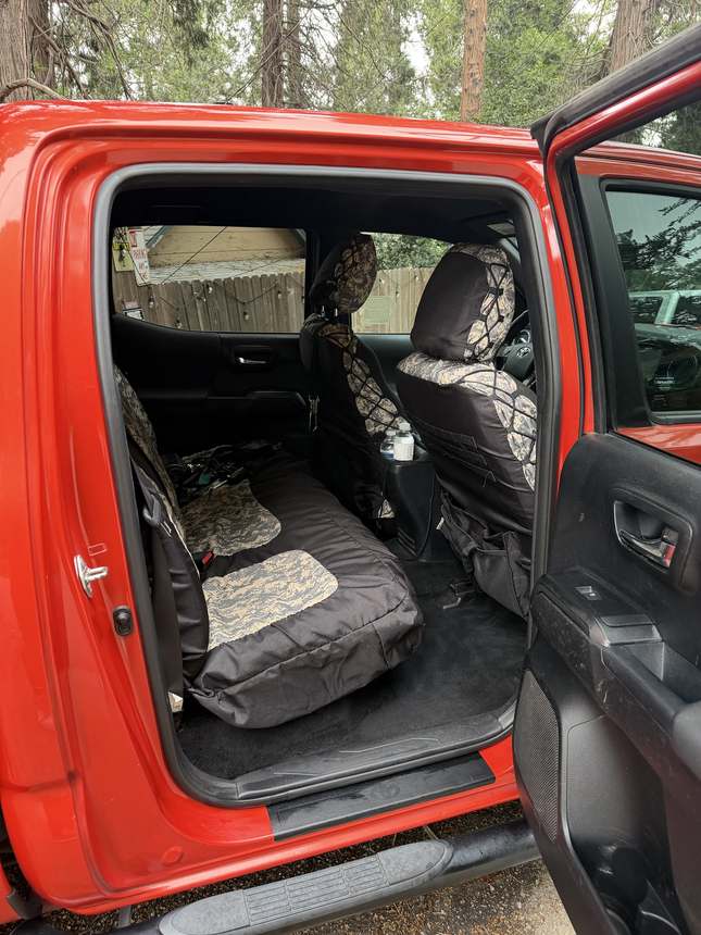 Toyota Tacoma TRD &mdash; Rear bench, door open